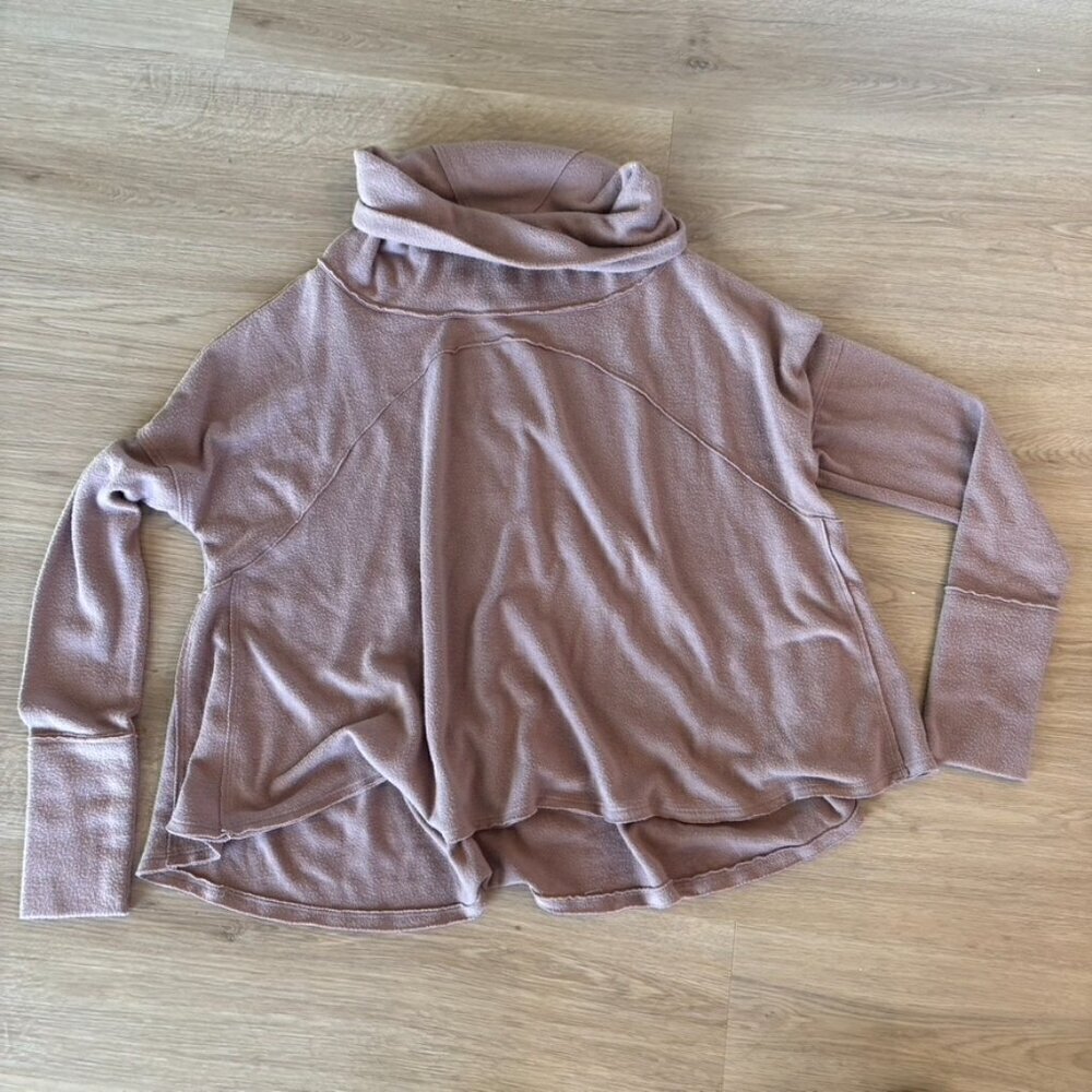** We The Free People mauve pink tan Cowlneck Sweater Top